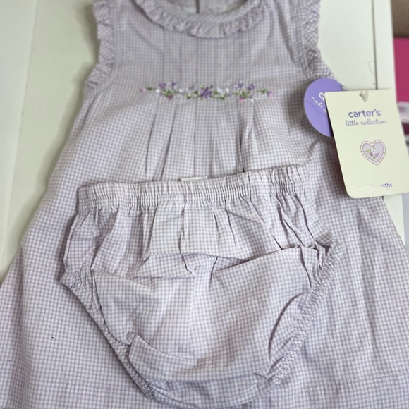 Carter's Lavender Gingham Baby Dress - Picture 3 of 5